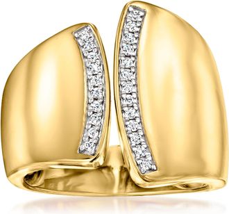 Ross-Simons Diamond Asymmetrical Ring in 18kt Gold Over Sterling