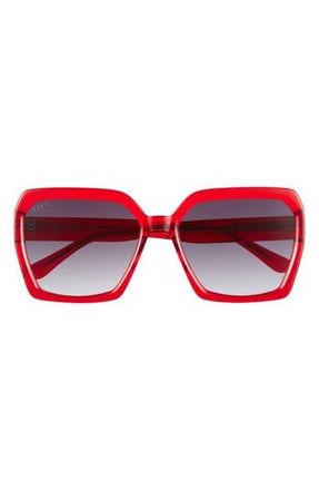 DIFF Eyewear Sloane 54mm Square Sunglasses in Red Hot Summer /Grey Gradient at Nordstrom Rack