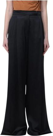 Max Mara Dames, Broeken, Zwart, Maat: L