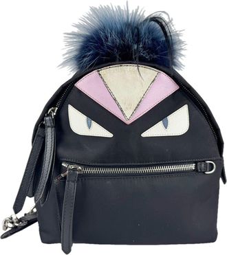 Fendi Black Nylon Fur Backpack (Pre-Owned)