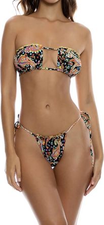 Luli Fama Luli Gypsy Multiway Ruffled Scrunched Cup Bandeau In Multicolor