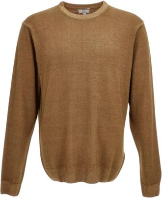 Woolrich GD Knitted Crewneck - Heren - Ronde hals truien - Bruin - L - Wol - Truien & Vesten