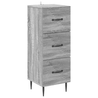 vidaXL Cajonera Gris Sonoma 33 X 34,5 X 89,5 Cm Madera De Ingenier&iacute;a Vidaxl