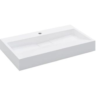 vidaXL Lavandino 80x46x11 cm Blocco in Marmo/Minerale Bianco - Vidaxl