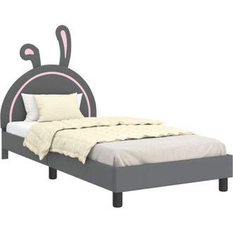 vidaXL Cama Para Ni&ntilde;os Con Cabecero Gris Claro 90 X 200 Cm Pu Vidaxl