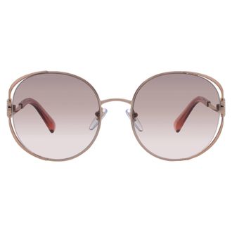 Bulgari Pink Gradient Grey Round Ladies Sunglasses BV6181B 20143B 57