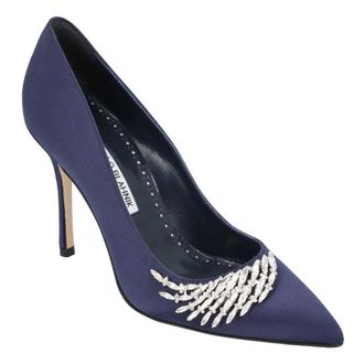 Manolo Blahnik Hohe Schuhe - Pluma Fabio Satin 105 Pump Purple - Gr. 36 (EU) - in Lila - f&uuml;r Damen