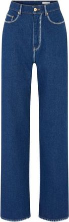 Nina Ricci Navy Boyfriend Jeans Hoge Taille - Dames - Regular Fit Jeans - Blauw - XS - Katoen - Jeans