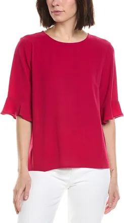 CeCe by Cynthia Steffe Cece Short Sleeve Ruff Cuff Crew Neck Blouse