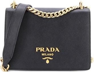 Prada Chain Flap Bag Saffiano Leather Small crossbody bag - Zwart