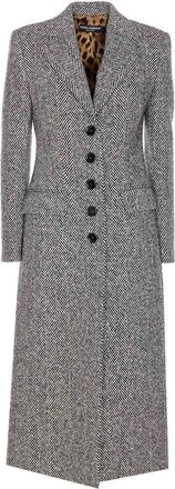 Dolce & Gabbana Wool Chevron Single Breasted Coat