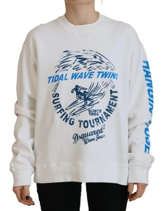 Dsquared2 Dsquared&sup2; Cotton Printed Women Long Sleeve Womens Sweater (Pre-Owned)