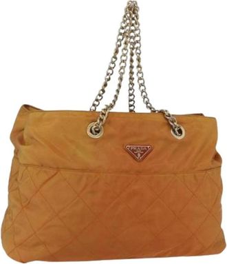 Prada Pre-owned Vintage Nylon Schoudertas - Dames - Vintage Schoudertas - Oranje - ONE Size - Nylon - Vintage