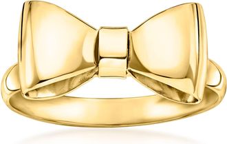 Ross-Simons Italian 14kt Yellow Gold Bow Ring