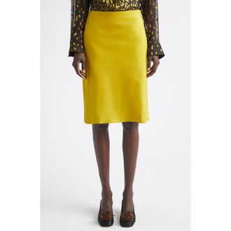 Ferragamo Nubuck Pencil Skirt in Antique Yellow at Nordstrom, Size 4 Us