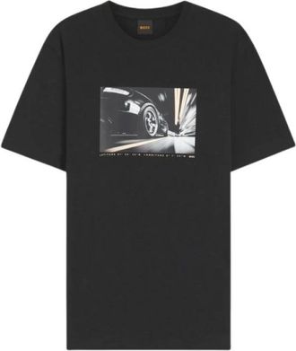 HUGO BOSS Hombre, Camisetas, Negro, Talla: L