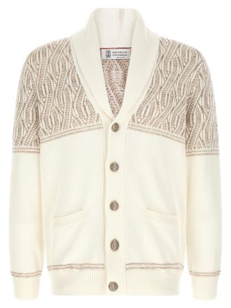Brunello Cucinelli Beige Cotton Mens Cardigan