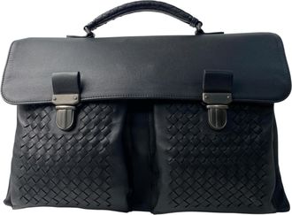 Bottega Veneta Black Leather Briefcase (Pre-Owned)