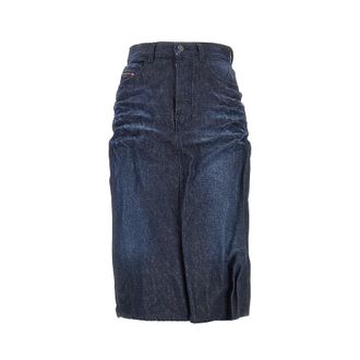 Diesel Creased denim midi skirt Woman 24