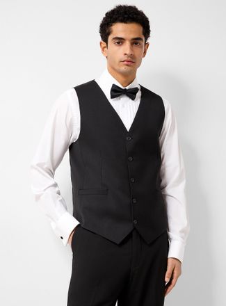Le 31 Mens Stretch tuxedo vest Wool weave by Marzotto Stockholm fit - Slim
