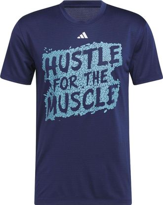 adidas Hustle for the Muscle AEROREADY Short Sleeve Graphic Training Tee Dark Blue H44746