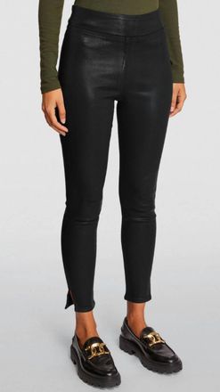 Frame Denim The Jetset Skinny Crop Denim In Noir Coated