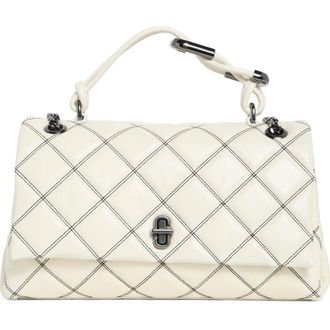 Marc Jacobs Diamond Quilt Dual Chain Shoulder Bag in White/black at Nordstrom Rack