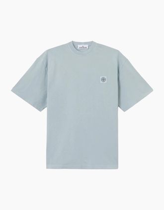 Stone Island Mens Patch Logo 2100030 T-Shirt Sky Blue - Grey - Size: 42