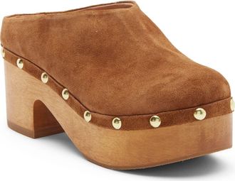 Free People Calli Platform Clog in Tan Suede at Nordstrom, Size 6.5