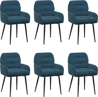 vidaXL Sillas De Comedor 6 Uds. Terciopelo Azul 59 X 59,5 X 90 Cm Vidaxl
