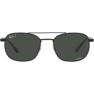 Ray-Ban Chromance 54mm Polarized Square Sunglasses in Black /Polarized Dark Grey at Nordstrom