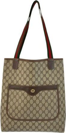 Gucci Pre-owned Tote Bags, female, Beige, Size: ONE SIZE Pre-owned GG Supreme 2way tote bag