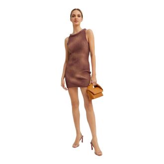 Aya Muse Fiora Ombre Effect Dress - female - Aya Muse - Knitted Dresses - Red - M - Dresses