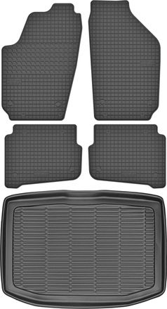 OEM Juego De Alfombrillas De Goma Para Skoda Fabia I Hatchback (1999-2008) + Alfombrilla Para El Maletero