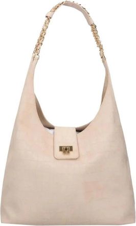 Elisabetta Franchi Hobo Schoudertas - Dames - Schoudertassen - Beige - ONE Size - Leer - Tassen