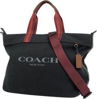 Coach Pre-owned Tote Bags, female, Black, Size: ONE SIZE Pre-owned Canvas Shoulder Bag