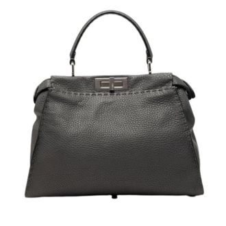 Fendi Pre-owned Handbags, female, Gray, Size: ONE SIZE Pre-owned Peekaboo Iconic