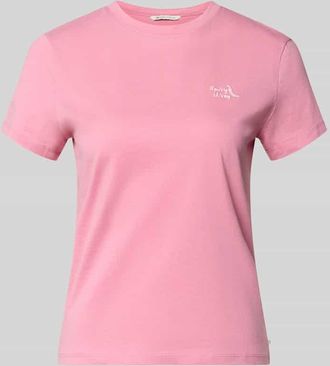 Tom Tailor Denim Regular Fit T-Shirt aus reiner Baumwolle in Pink, Gr&ouml;&szlig;e XS