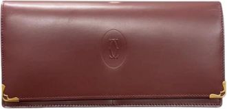 Cartier Pre-owned Wallets, female, Red, Size: ONE SIZE Pre-owned Must Line Leather Long Wallet