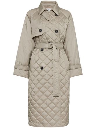 Brunello Cucinelli Trench trapuntata con cintura - Toni neutri
