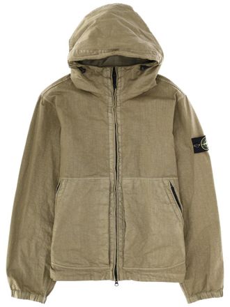 Stone Island Neutrals Grid Pattern Technical Polyamide Jacket