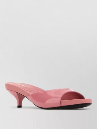 Prada leather mules open toe kitten heel