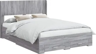 vidaXL Estructura De Cama Con Almacenamiento Y Cabecero Sonoma Gris Vidaxl