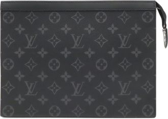 Louis Vuitton Black Gray Monogram Eclipse Canvas Clutch Bag Pochette (Pre-Owned)