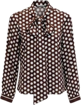 Herzen'sangelegenheit Blouse met strik - Dames - Blouses - Bruin - M - Overhemden