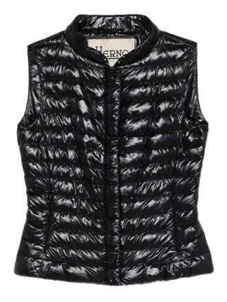 Herno Slim-Fit Quilted Gilet With Bomber Collar