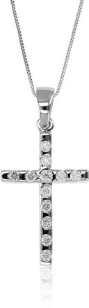 Vir Jewels 1/3 cttw Diamond Pendant, Diamond Cross Pendant Necklace for Women in 14K White Gold with 18 Inch Chain, Prong Setting