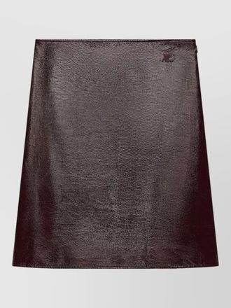 Courr&egrave;ges high waist knee length vinyl skirt