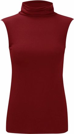 Generic New Ladies Polo Neck Womens Plus Size Sleeveless Stretch Turtle Neck Jersey Basics Top. UK 8-26