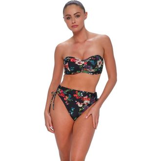Sunsets Loretta Bandeau Bikini Swimsuit Top - D Cup in Fleur Noire at Nordstrom, Size 36